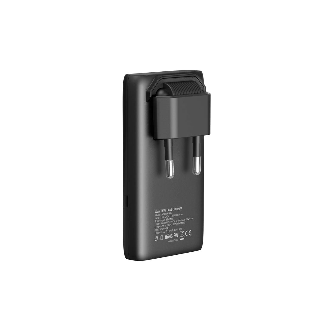 deepartner 65W GaN Dual USB-C Charger - Foldable Plug