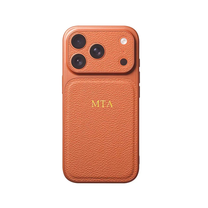 Custom Initial Letter Leather Case for iPhone 17 16 15 — luxury leather case for iPhone