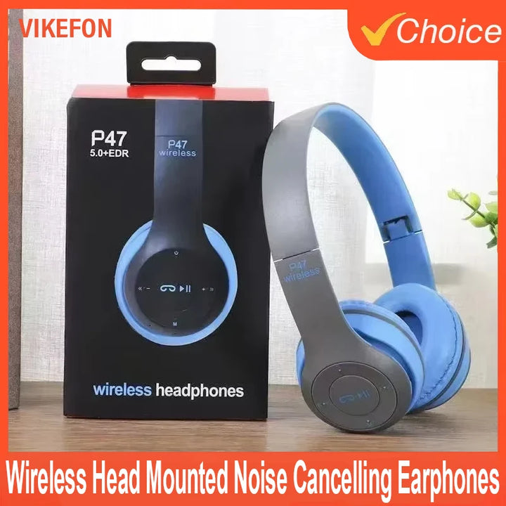 VIKEFON Foldable Bluetooth 5.0 Headphones | Wireless Over-Ear Headset with TF Card & Wired Mode