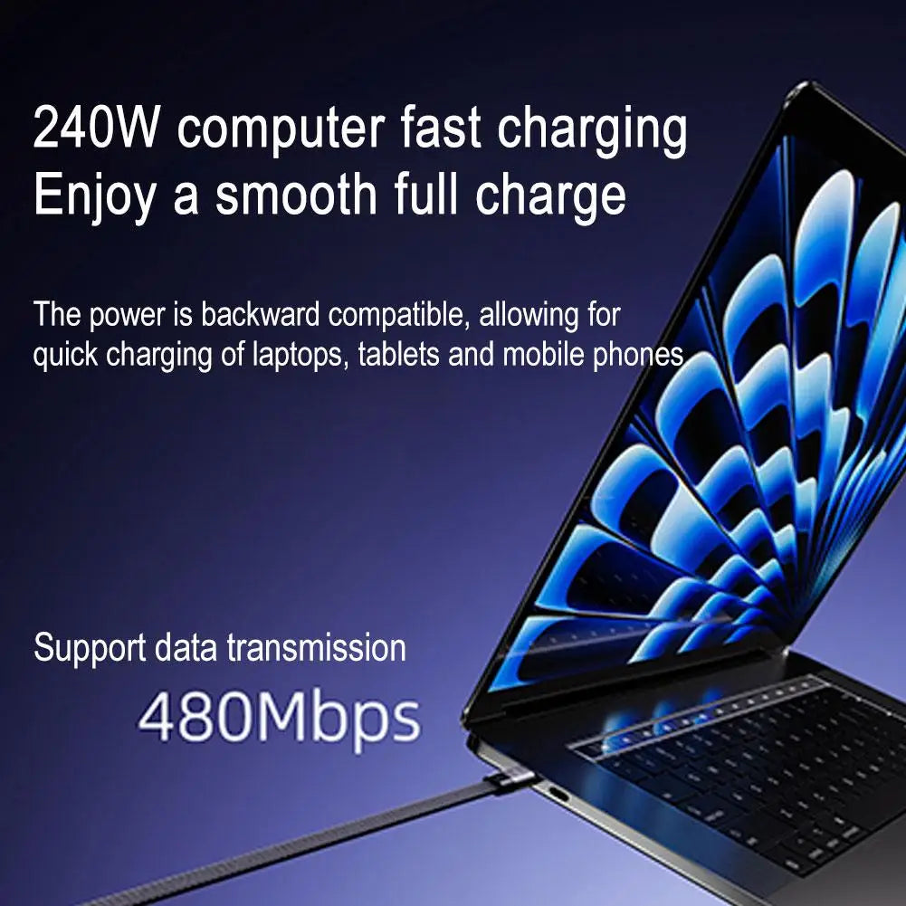 240W Fast Charging Cable Phone Stand 360° Rotation 2-in-1