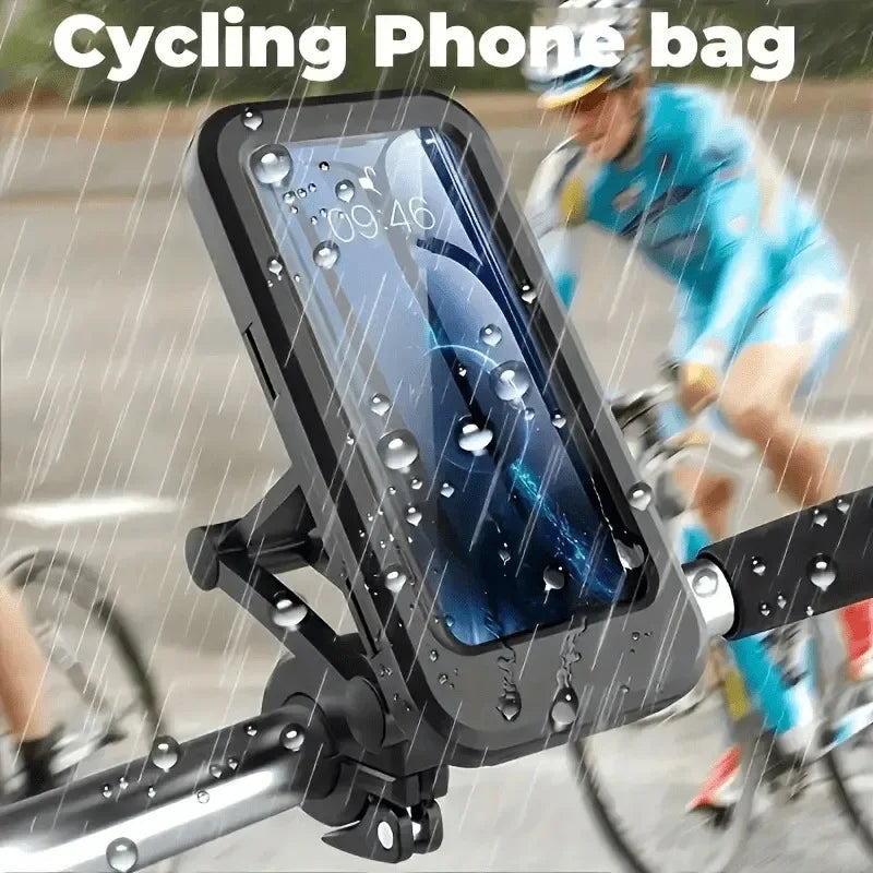 Waterproof Bike Phone Holder with Magnetic 360° Swivel Mount for Motorcycle