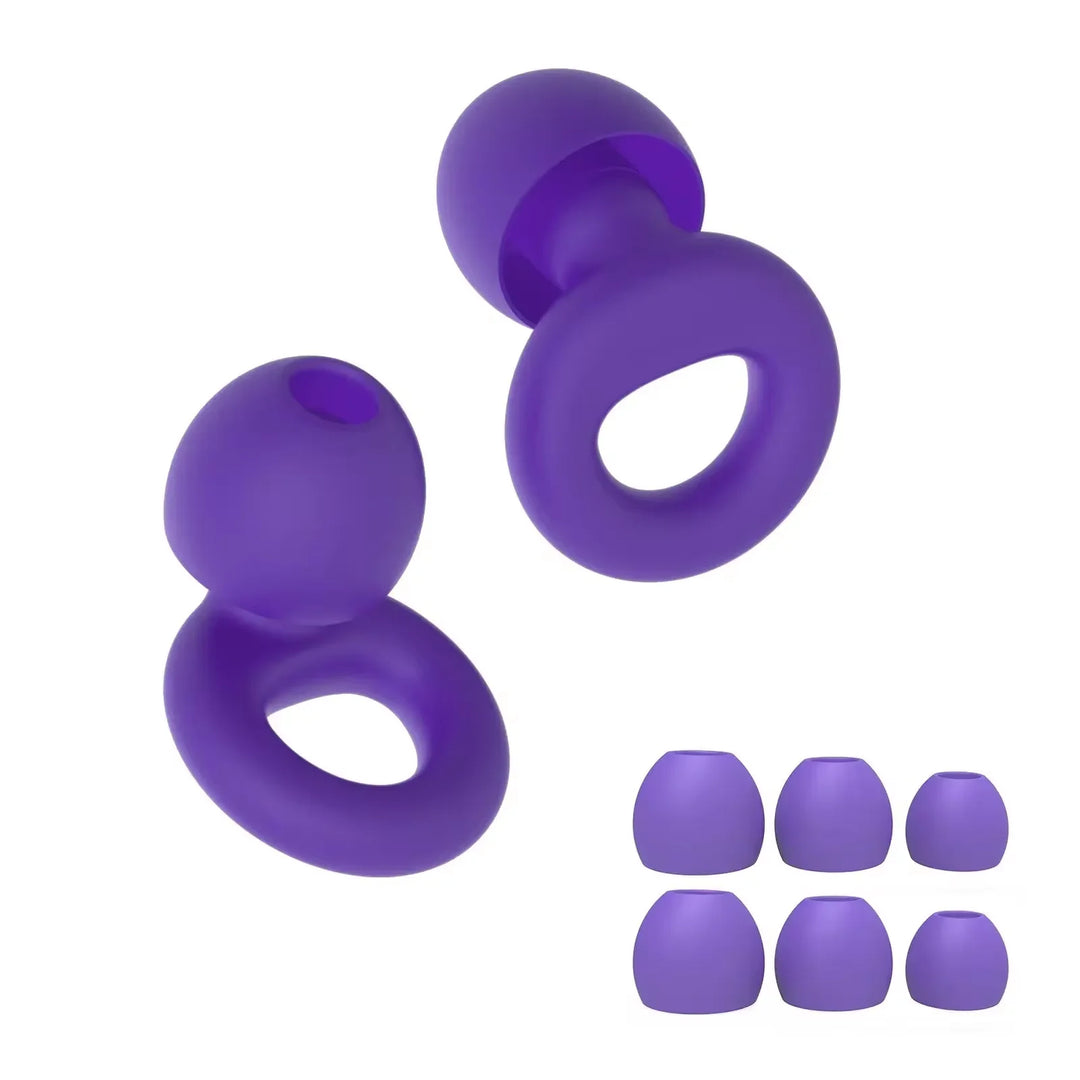 Silicone Earplugs 4 Sizes Hypoallergenic Reusable Noise Reducing