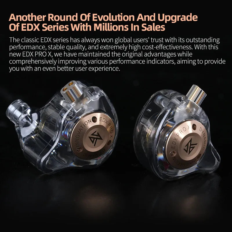KZ EDX Pro X Wired IEM Earphones HiFi Deep Bass Detachable Cable