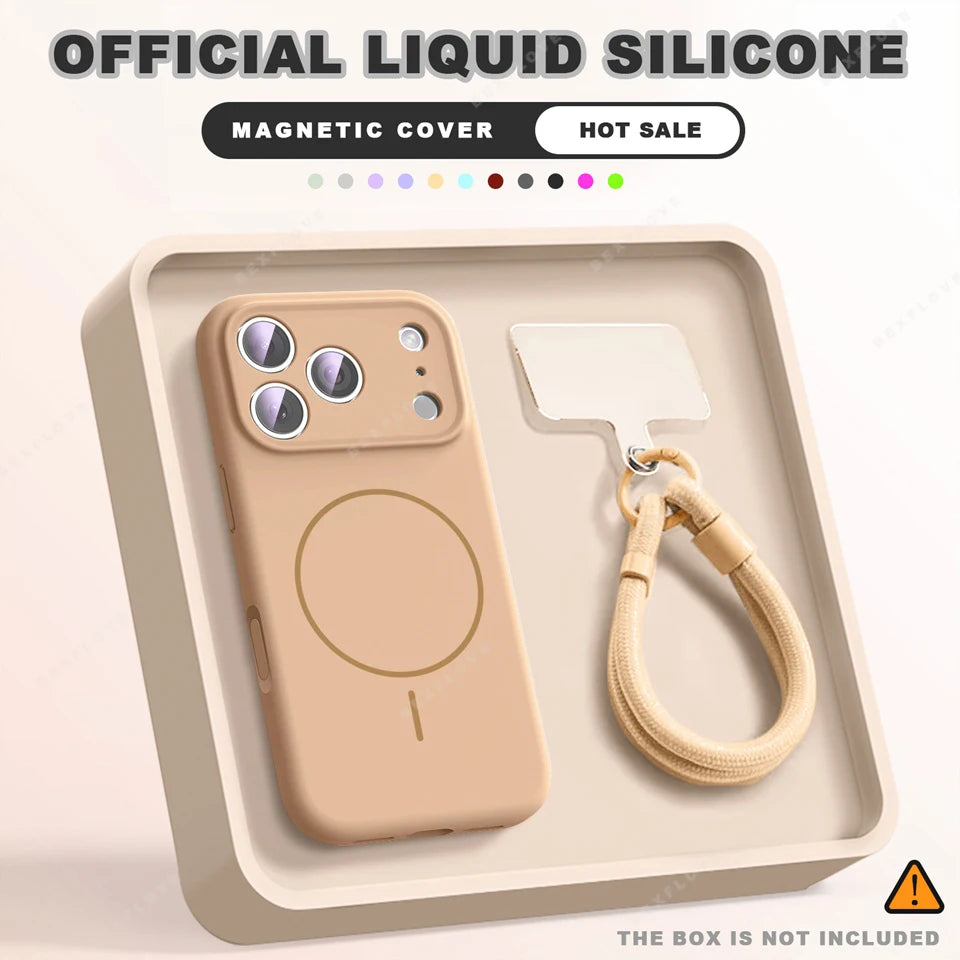 BETYFATE Magnetic Wrist Strap Silicone MagSafe iPhone Case | Lanyard Cover iPhone 17–11 Pro Max