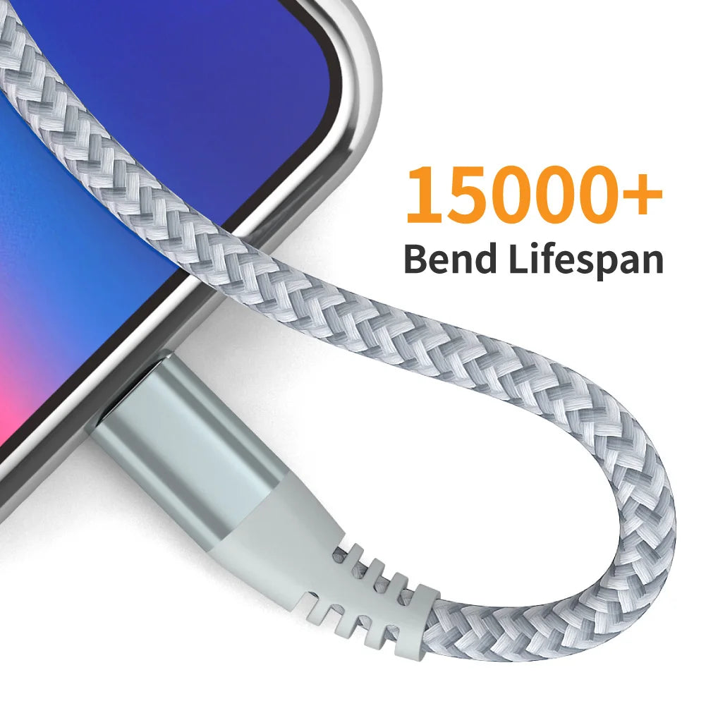 LAIHONEN MFi USB-C to Lightning Cable | Nylon Braided 3A Fast Charge iPhone 14 13 12 11
