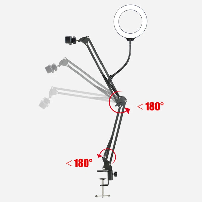 ERIKOLE Overhead Phone Tripod with Ring Light | Desktop Stand for Video Recording & Filming