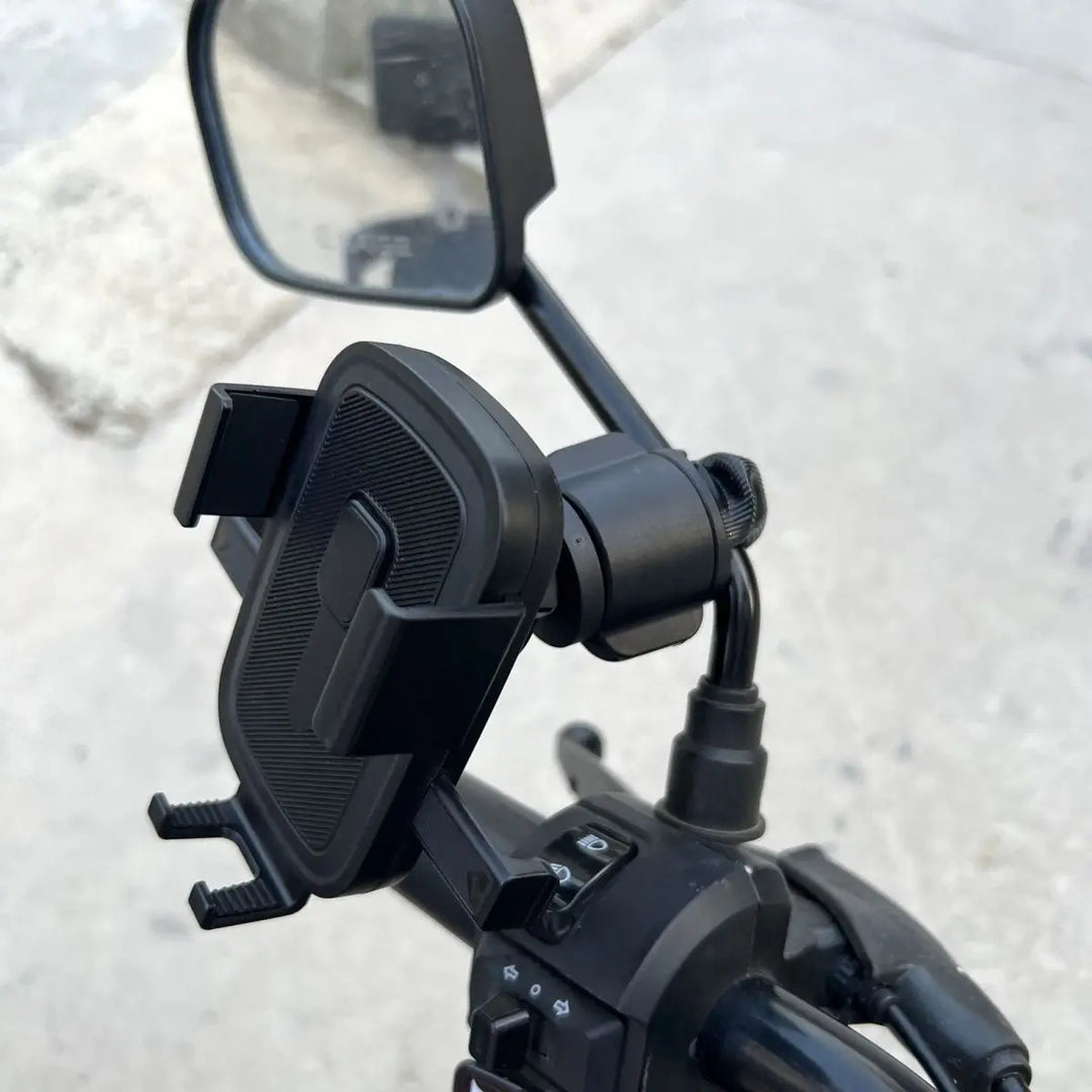 Motorcycle Phone Holder – Quick Release Mirror Mount GPS Bracket Universal