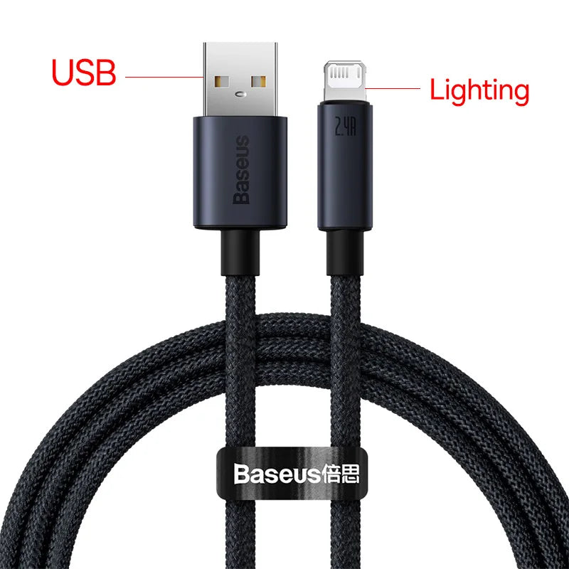 Baseus USB-C to Lightning Cable 3A | 20W PD Fast Charging Braided for iPhone 13 12 11 X XR 8