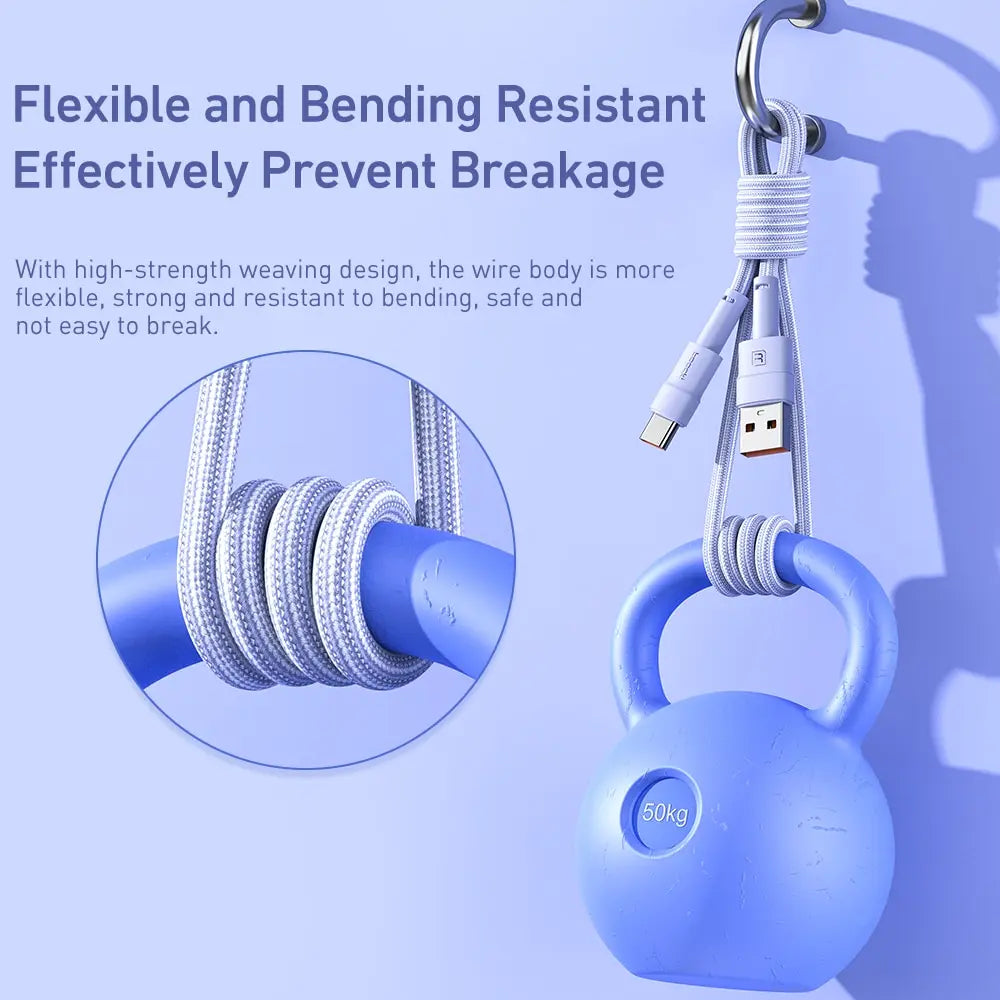 Toocki 2-Pack 3A USB-A to Type-C Cable | Fast Charging Braided Cord Xiaomi Realme Poco Samsung
