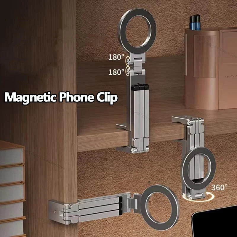 Magnetic Folding Phone Stand – Portable 360° Desktop Holder