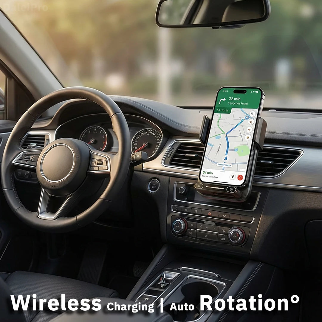 Smart Auto-Sensing Car Phone Mount – 15W Wireless Charger