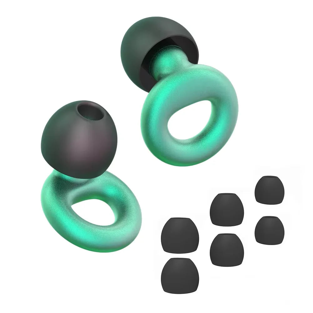 Silicone Earplugs 4 Sizes Hypoallergenic Reusable Noise Reducing