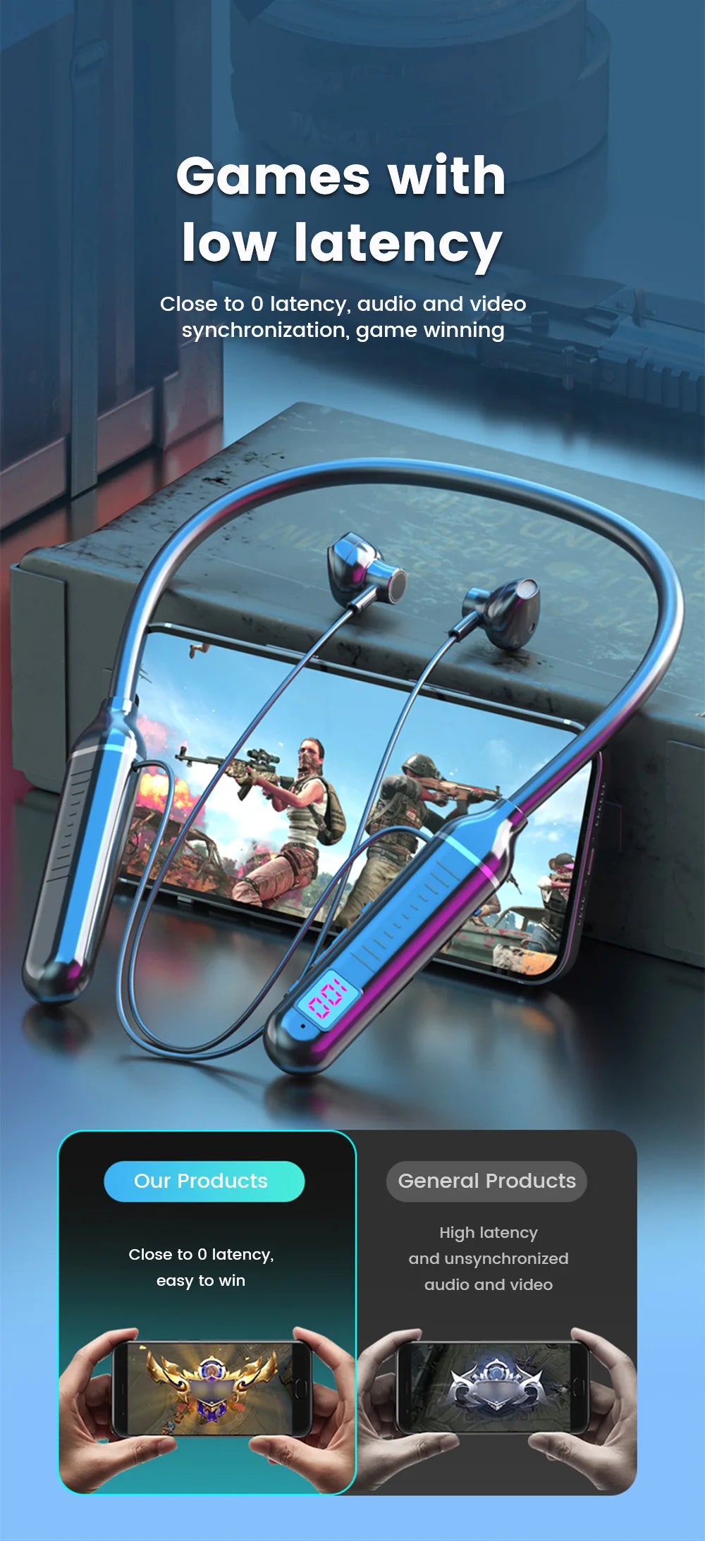HKFZ Wireless Earbuds with Volume & Playback Controls