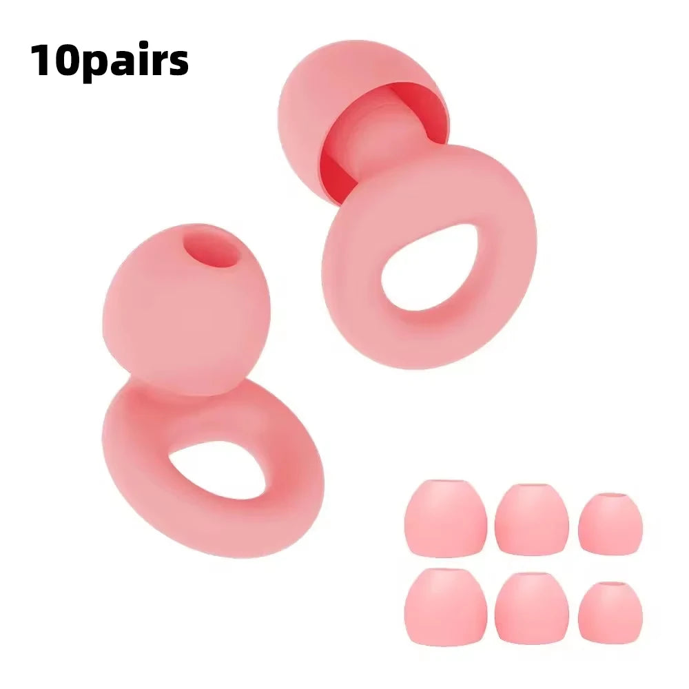 Silicone Earplugs 4 Sizes Hypoallergenic Reusable Noise Reducing