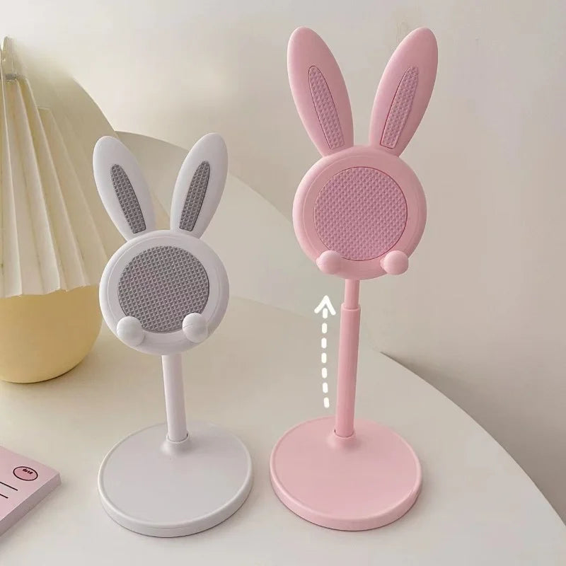Cute Rabbit Desktop Phone Stand | Height Adjustable Tablet Holder | Ergonomic Desk Accessory