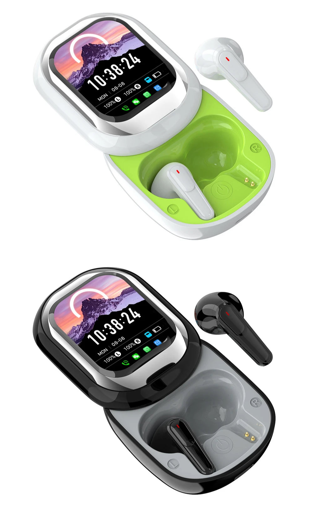 ANC Bluetooth Earphones - Noise Cancelling, Touch Screen Case & Long Battery Life