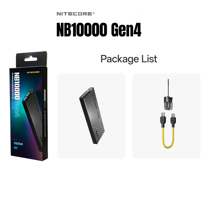 NITECORE NB10000 Gen4 Carbon Fiber Power Bank 10000mAh
