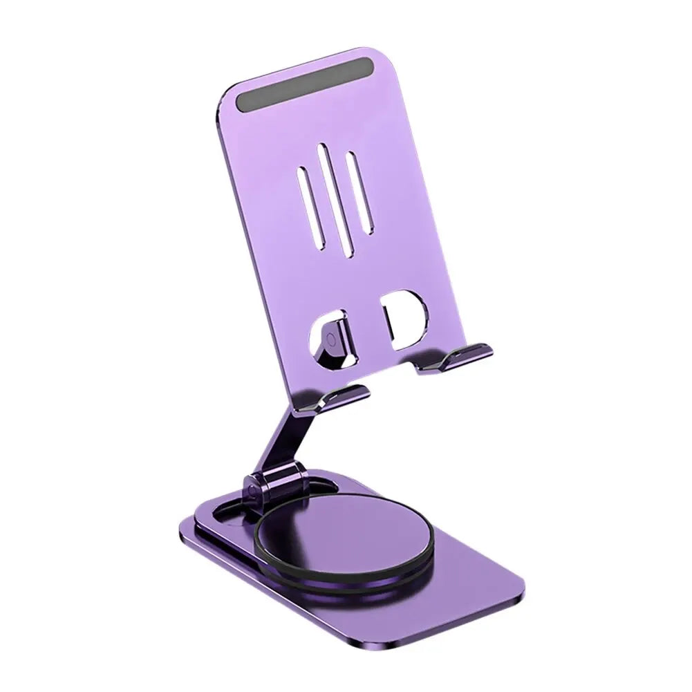 K61 Metal 360° Rotating Phone Tablet Stand | Foldable Adjustable Desk Holder for iPhone iPad