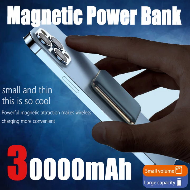 YM-545 30000mAh Magnetic Qi Wireless Power Bank with 120W PD Fast Charging