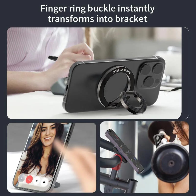 MagSafe Ring Holder Kickstand – Magnetic Grip for iPhone 16/15/14