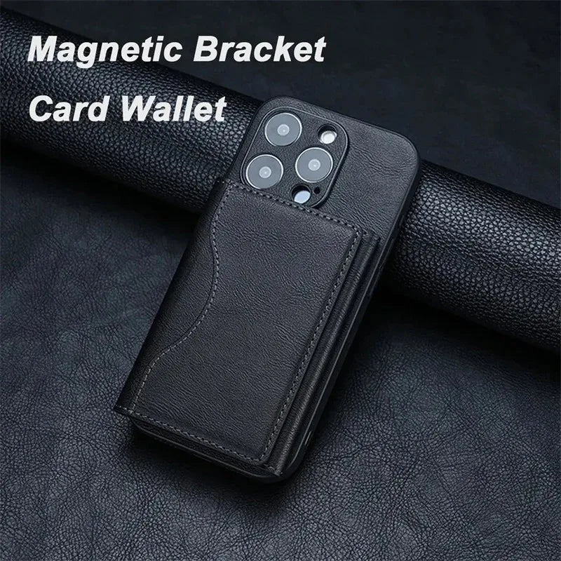 Best MagSafe Leather Wallet Case for iPhone 14 to 16 Pro Max - Secure Card Holder