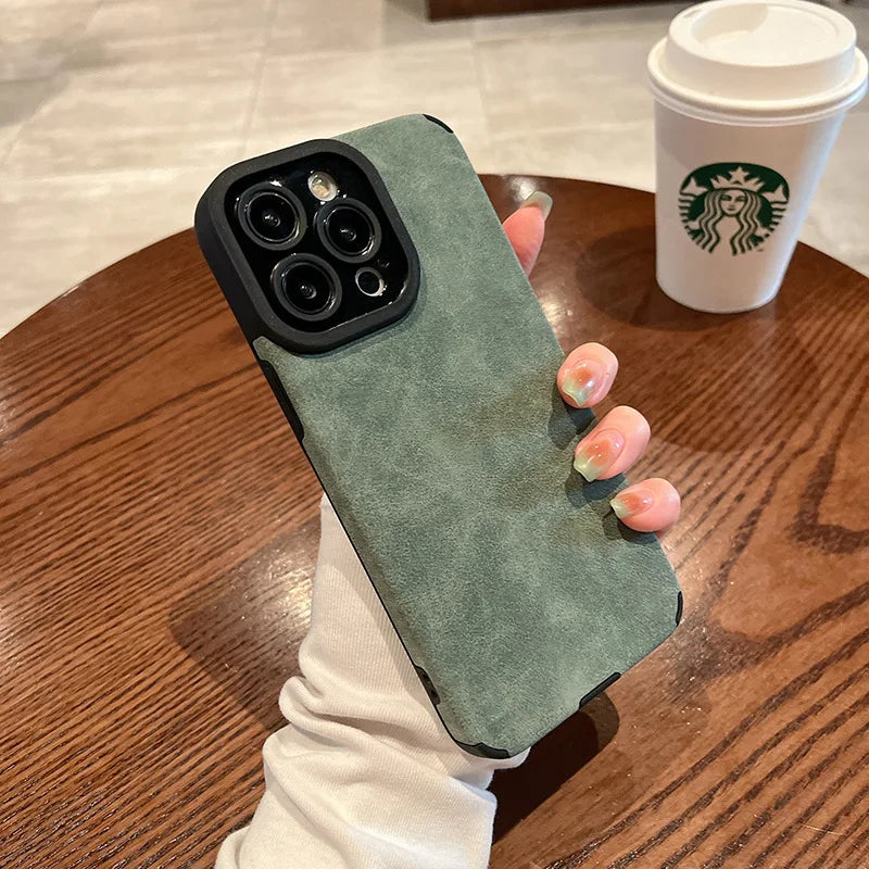 Shockproof Matte Silicone iPhone Case with Camera Lens Protection