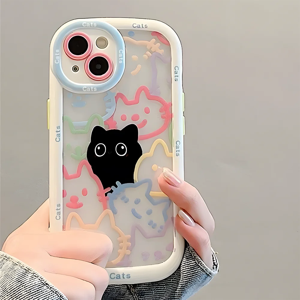 Cute Cat iPhone 7-17 Pro Max Case | Soft Cartoon Design | JEFF's Favorite Picks