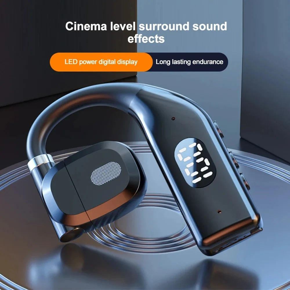 STTKGZD Bluetooth 5.3 Open-Ear Helmet Headset with ENC Noise Reduction LED Display