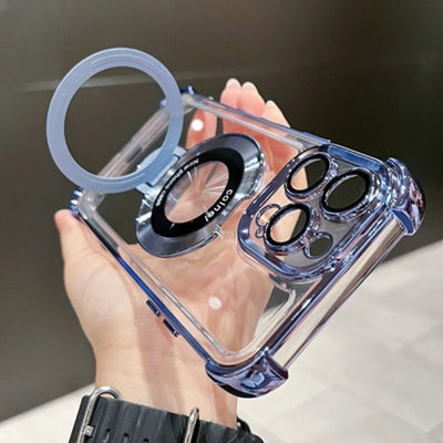 EIENACOCO Magnetic Bracket iPhone Case | MagSafe Ring Kickstand Shockproof | iPhone 17–12 Pro Max