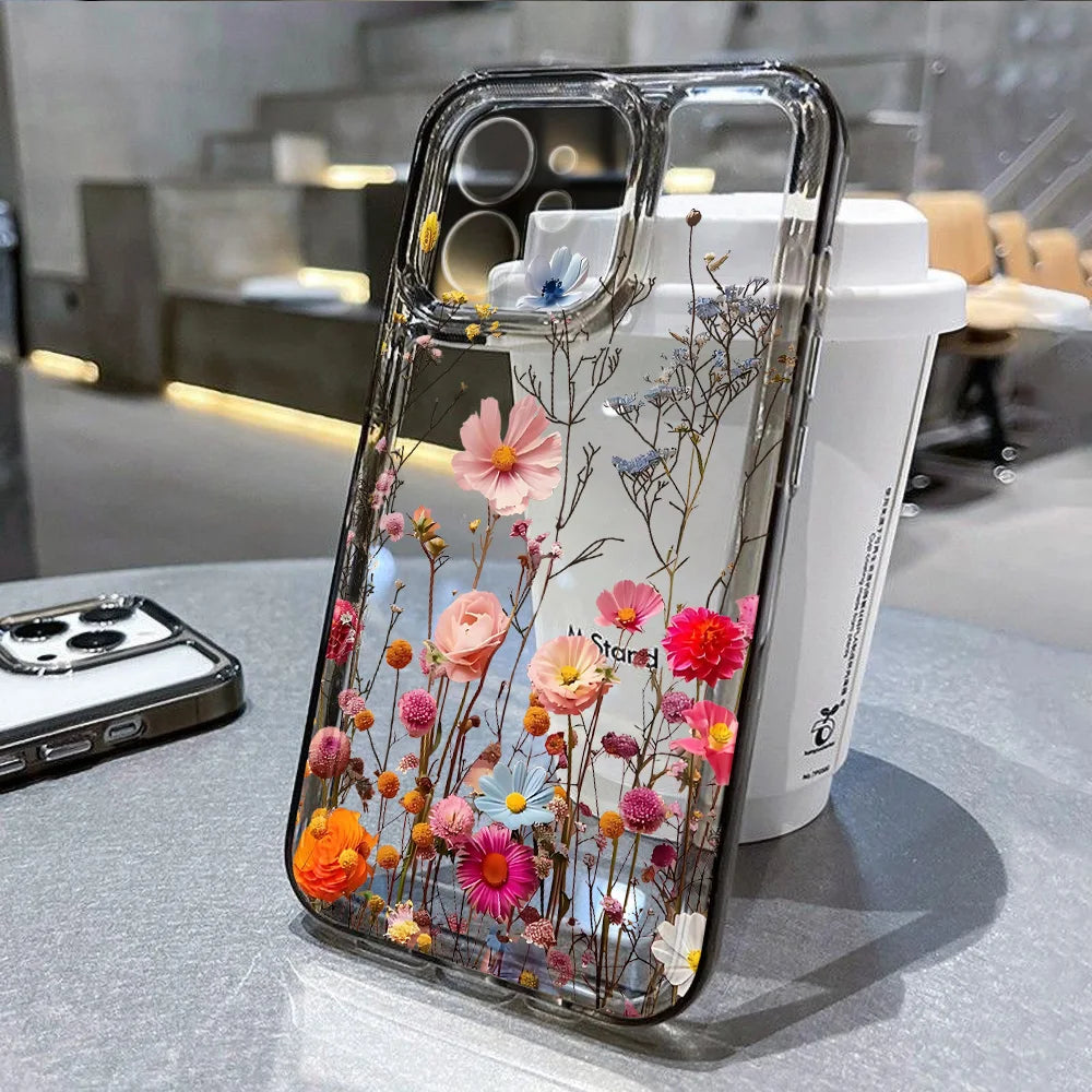 Clear Flower Case iPhone 17, 16, 15, 14, 13