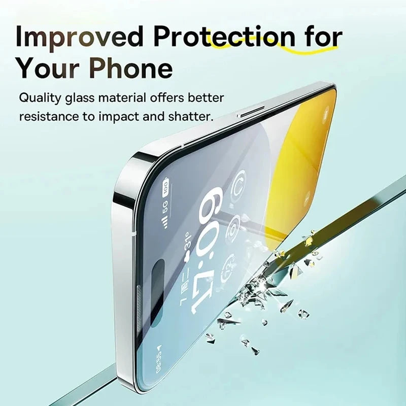 Baseus Corning Glass Screen Protector iPhone 15 14 13 Pro Max Anti-Spy Anti-Blue Ray HD Clear Full Cover