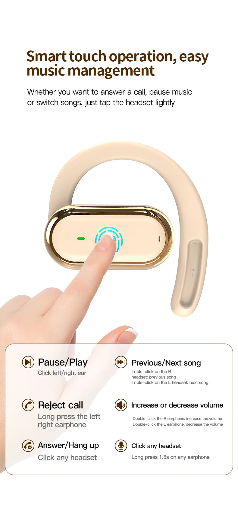 Kebidumei Bluetooth 5.4 Wireless Earphones