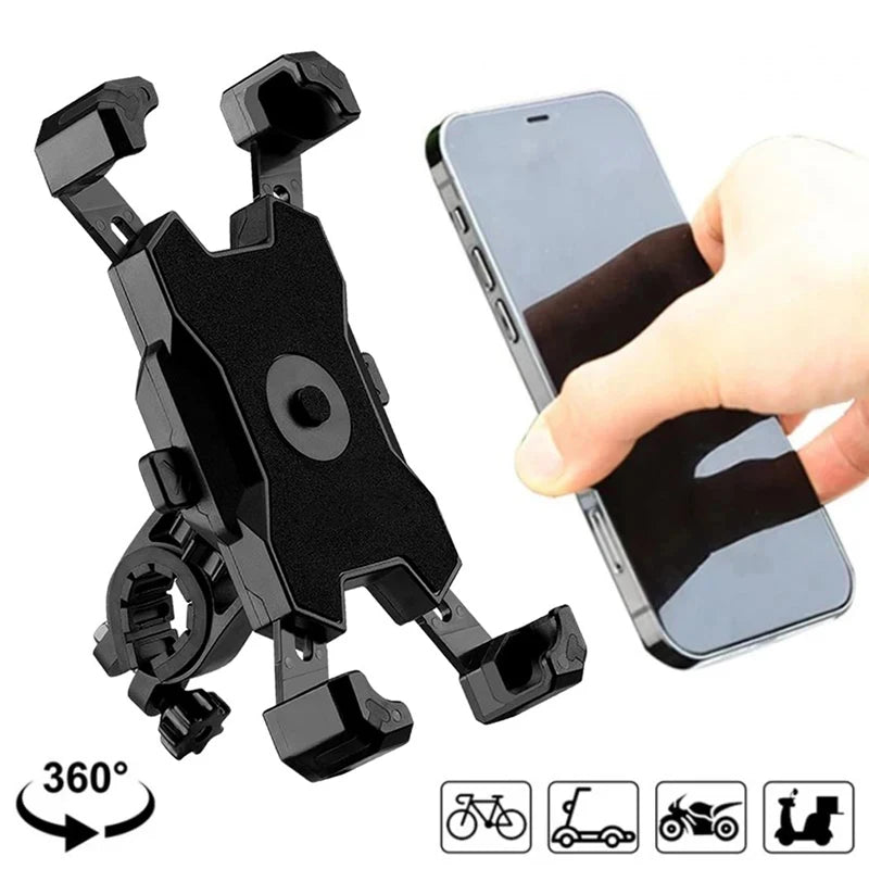 360° Bike Phone Holder – Shockproof Universal Handlebar Mount & GPS Clip