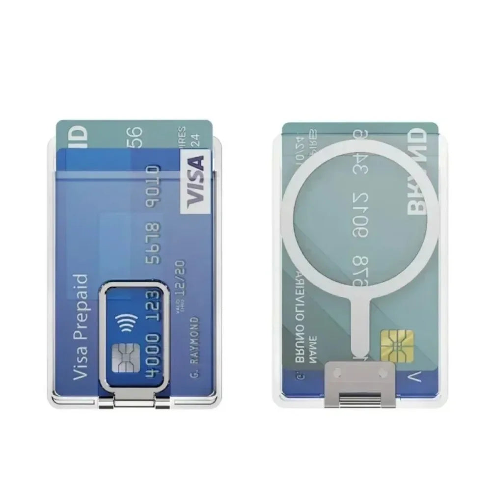 MagSafe Wallet Clear iPhone Case | Card Slot Fold Stand Magnetic Cover iPhone 16 15 14 13 12 11