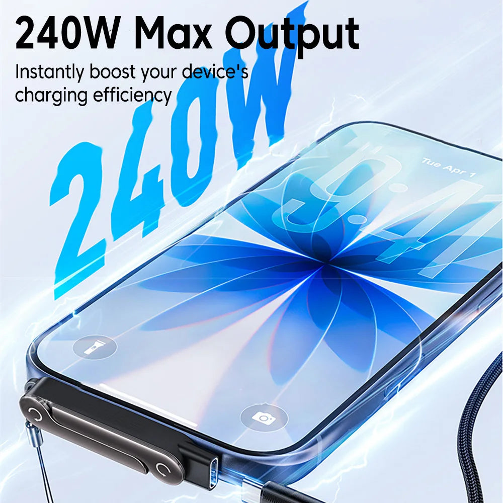240W USB-C Adapter, Male to Female OTG with Foldable Stand