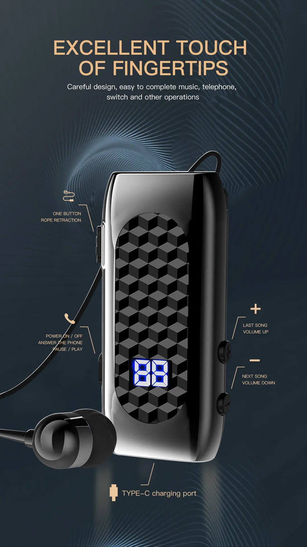 DENREEL Active Noise Cancelling Bluetooth Earbuds — Active Noise Cancelling Earbuds