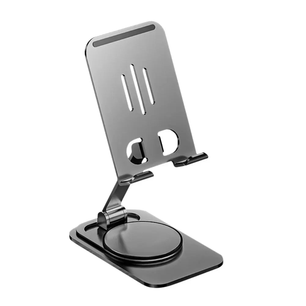 K61 Metal 360° Rotating Phone Tablet Stand | Foldable Adjustable Desk Holder for iPhone iPad