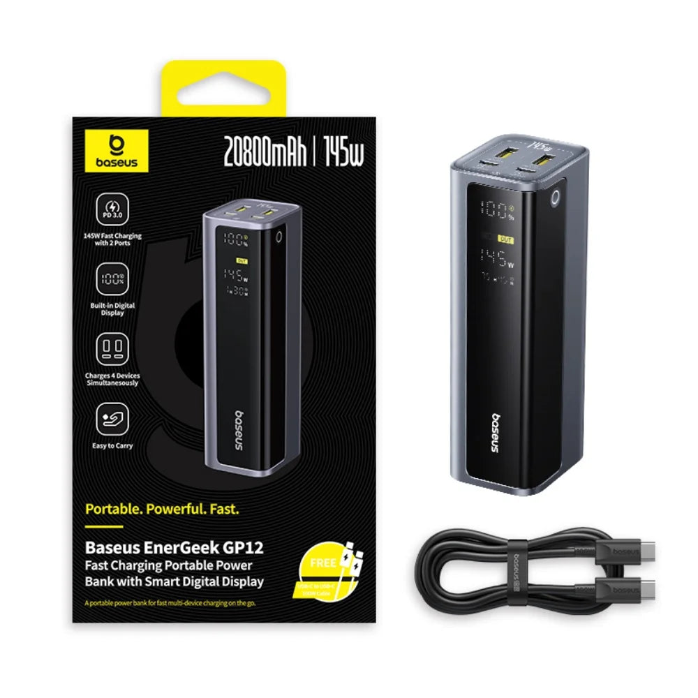 Portable Power Bank Baseus EnerGeek 145W 20800mAh Fast Charger — power bank 20800mah