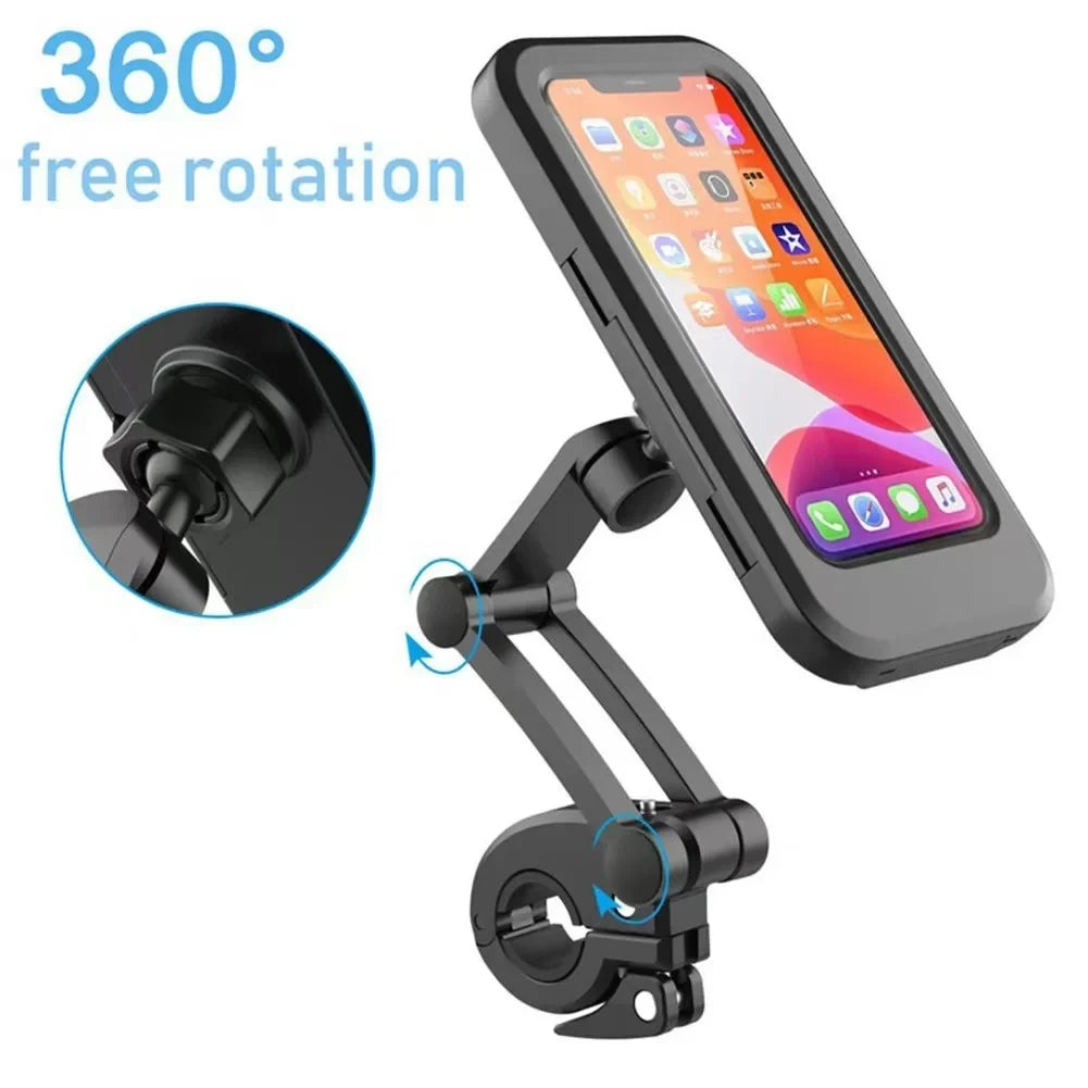 Waterproof Bike Phone Holder with Magnetic 360° Swivel Mount for Motorcycle