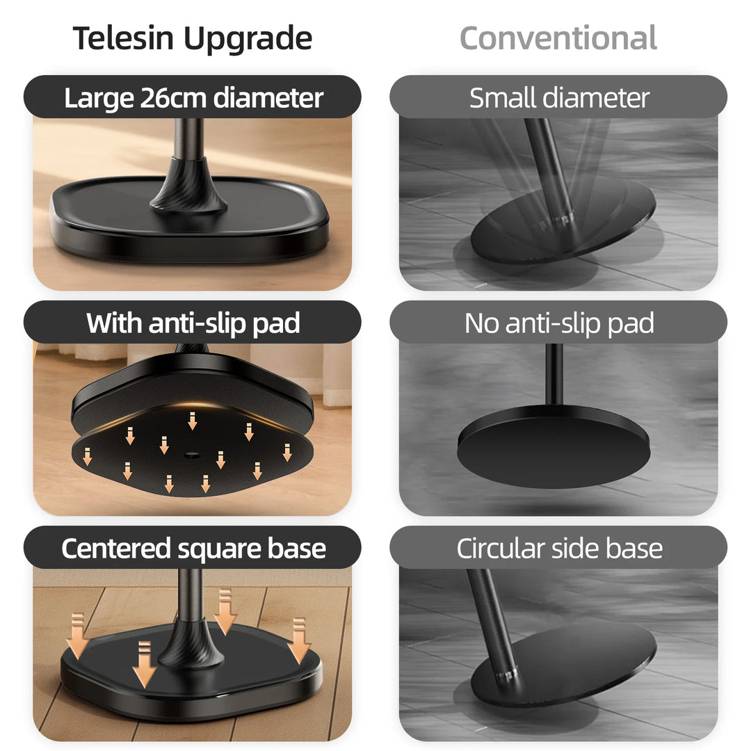TELESIN Magnetic Phone Floor Stand with 360 Rotating Arm for Live Streaming & Video
