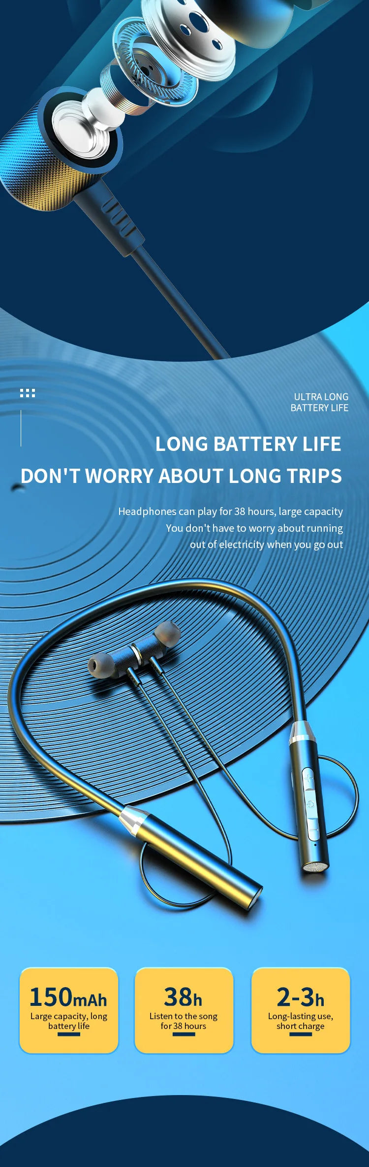 Best Wireless Bluetooth Neckband Earphones with Mic