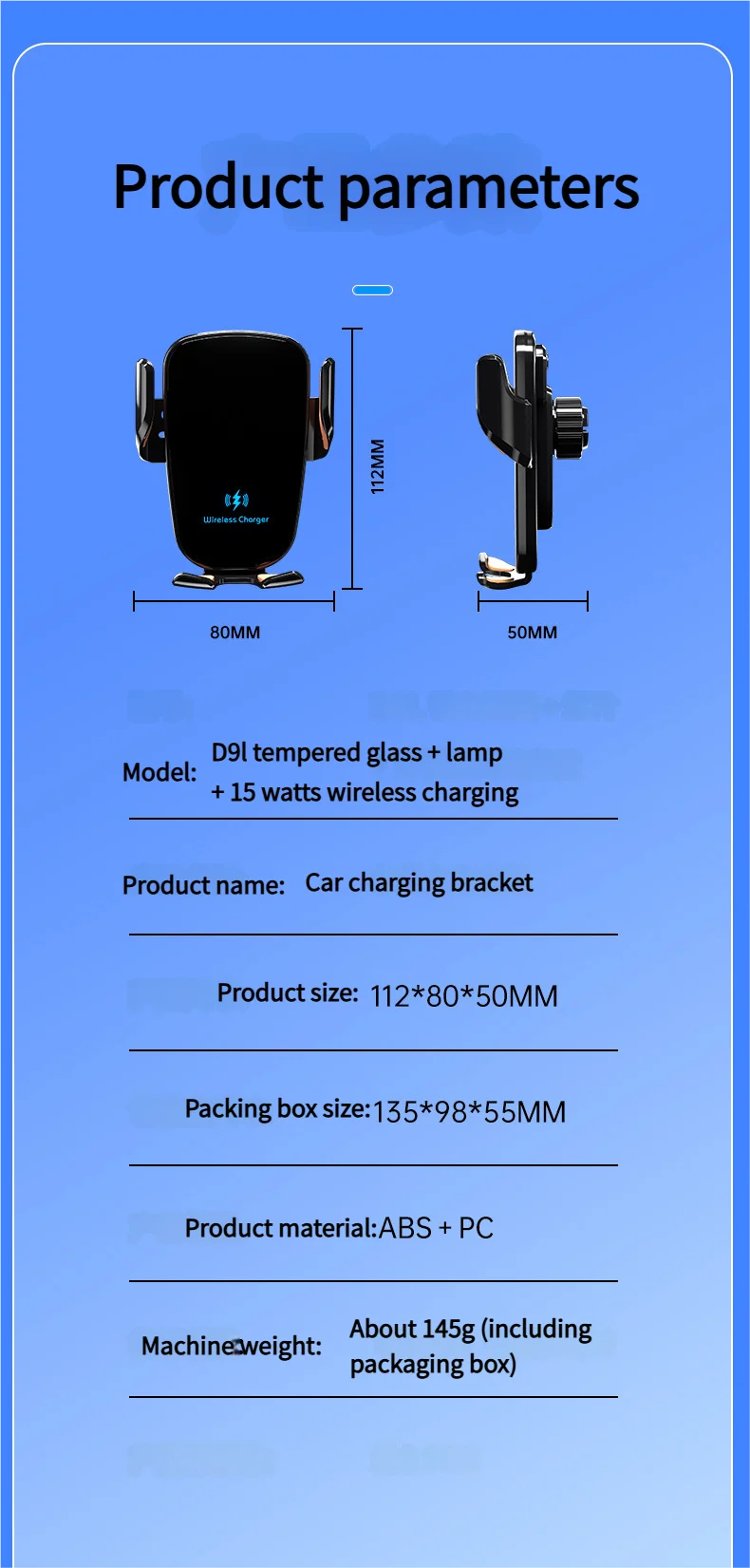 Smart Induction Car Phone Holder – 15W Wireless Fast Charging Mount