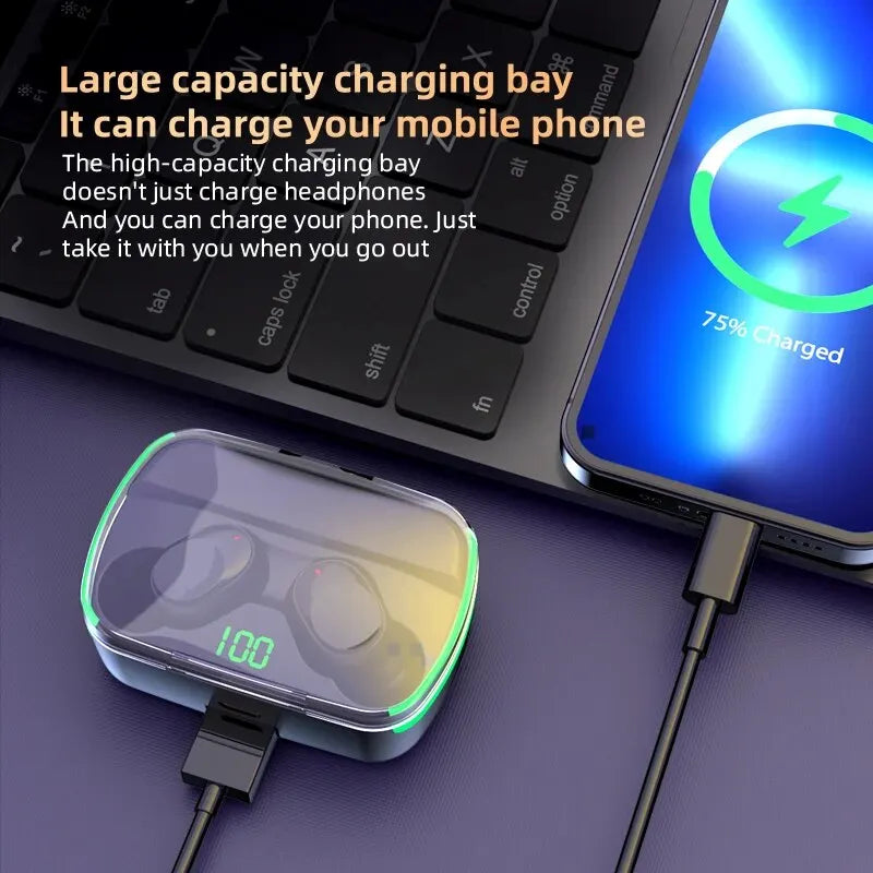 M60 TWS Earphones - Wireless Bluetooth 5.3 Earbuds
