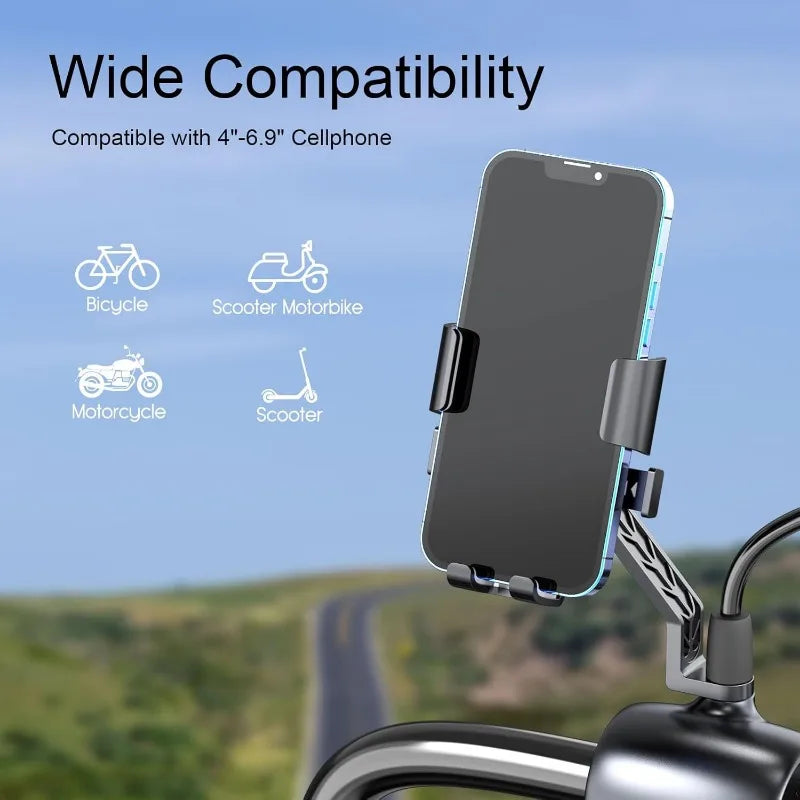 360° Bike Phone Mount – One-Hand Operation Handlebar Holder 4–6.9"