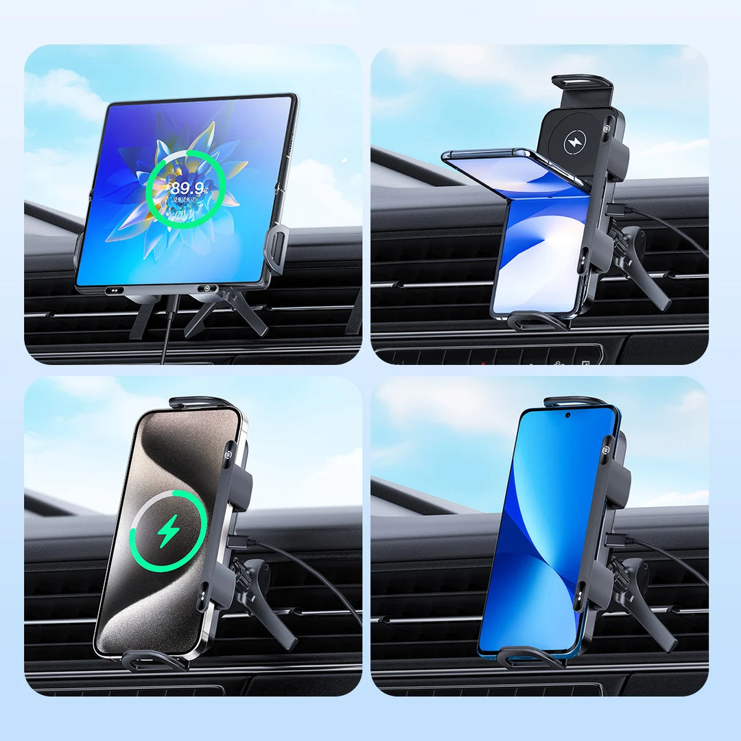 Electric Car Phone Mount Wireless Charger Auto-Clamp 15W