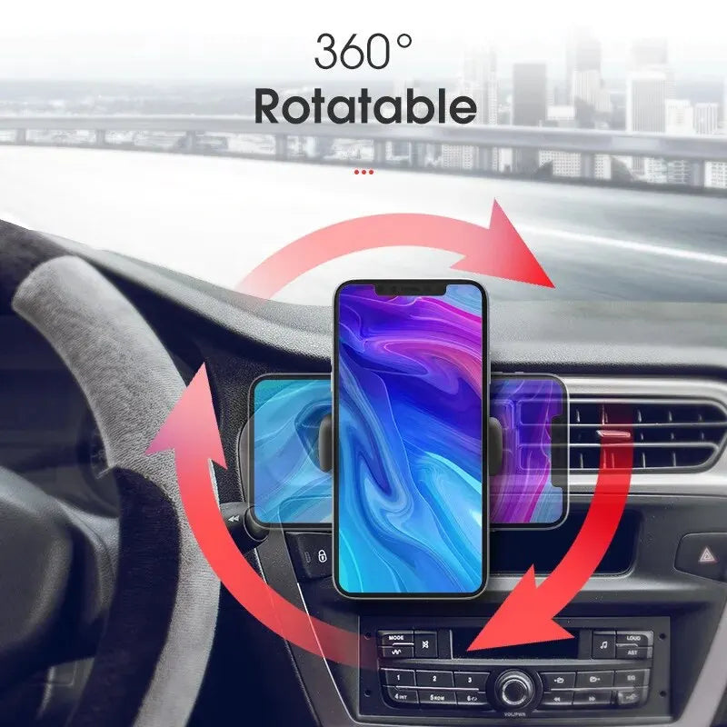 Car air vent phone holder in use for safe driving