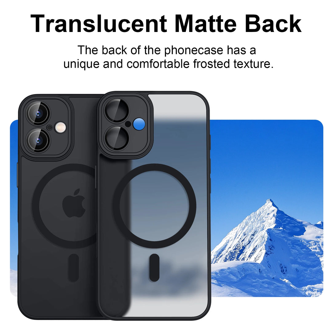 IEOVIEE Luxury Matte Translucent Armor MagSafe Case | Shockproof iPhone 16 15 14 13 12 11 Cover