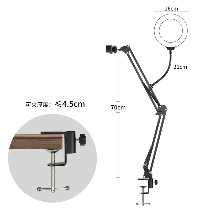 ERIKOLE Overhead Phone Tripod with Ring Light | Desktop Stand for Video Recording & Filming
