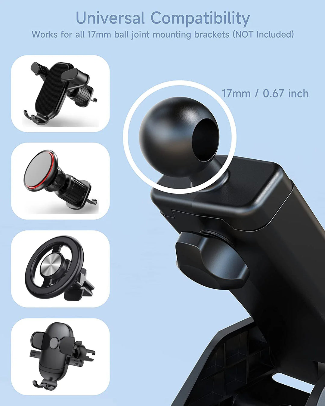 Car Phone Holder Suction Cup Mount for Safe Driving