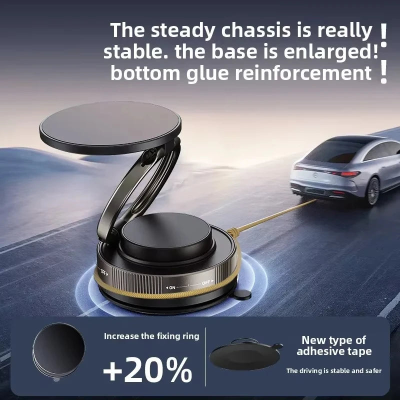T30 Vacuum Magnetic MagSafe Phone Holder | 360° Swivel Lock Suction Cup Mount Car Gym Mirror